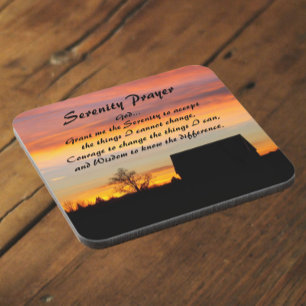 Dessous-de-verre Serenity Prière Coucher de soleil Silhouette Paysa