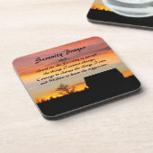 Dessous-de-verre Serenity Prière Coucher de soleil Silhouette Paysa (Côté gauche)