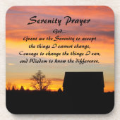 Dessous-de-verre Serenity Prière Coucher de soleil Silhouette Paysa (Devant)