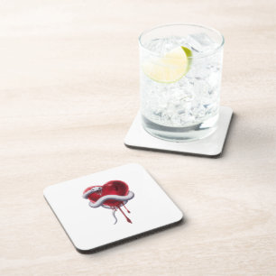 Dessous-de-verre Serpent Blanc et Cœur Saignant