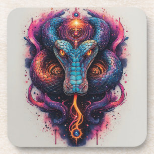 Dessous-de-verre Serpent Cosmique aux Écailles Brillantes