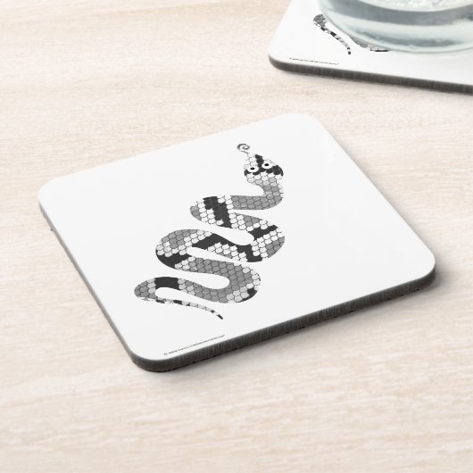 Dessous-de-verre Serpent gris et silhouette gris clair (Côté gauche)