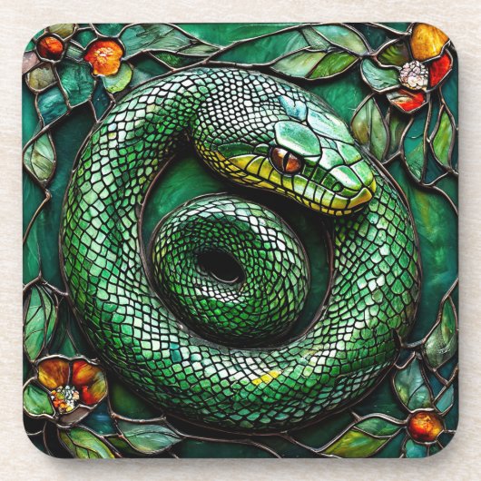 Dessous-de-verre Serpent vert (Devant)