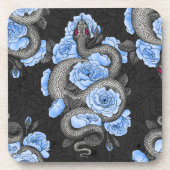 Dessous-de-verre Serpents et roses bleus (Devant)