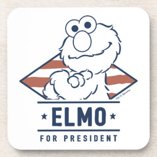 Dessous-de-verre Sesame Street   Elmo pour Président Vintage