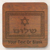 Dessous-de-verre Shalom en bois sculpté (Devant)
