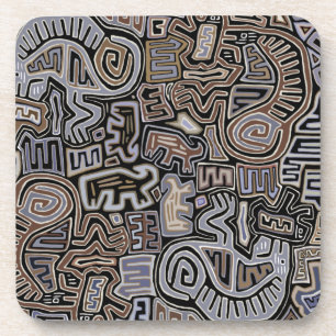 Dessous-de-verre Shaman Peyote Serpent spirituels rituels