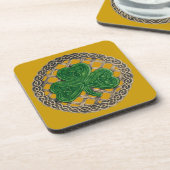 Dessous de verre Shamrock Or Et Noeuds Celtiques (Côté gauche)