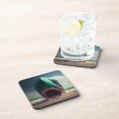 Dessous-de-verre Shark sculpture on the beach (Côté Droit)