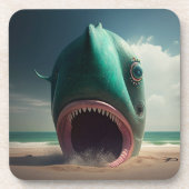 Dessous-de-verre Shark sculpture on the beach (Devant)