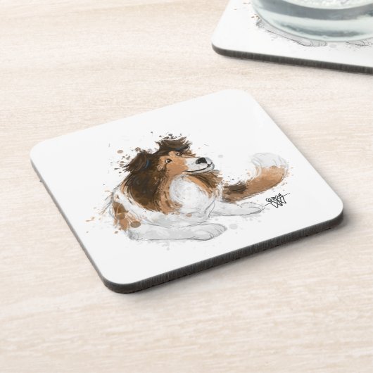 Dessous-de-verre Sheldon le Sheltie (Côté gauche)