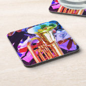 Dessous-de-verre Shiny Tuba Slanted Perspective Brass Band (Côté gauche)