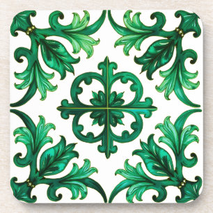 Dessous-de-verre sicilien, été, citron, mosaïque, vert,