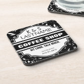 Dessous-de-verre Signe customisé de café-restaurant de couples (Côté gauche)