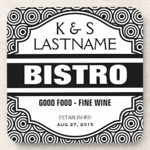 Dessous-de-verre Signe customisé de restaurant de Bistros de