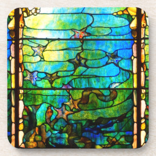 Dessous-de-verre Signe de verre de la fenêtre tiffany étoile mer