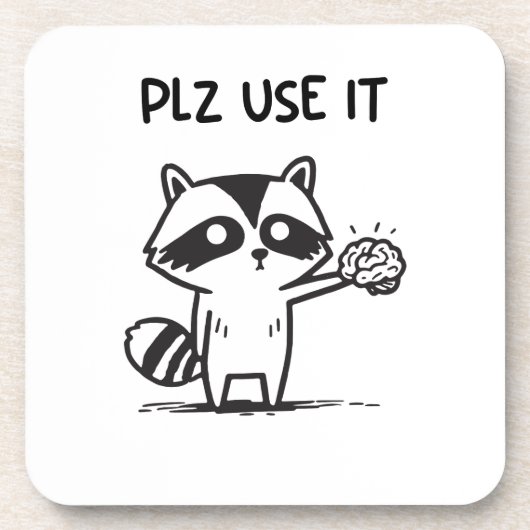 Dessous-de-verre S'Il Vous Plaît Utiliser - Funny Racoon Sarcastiqu (Devant)