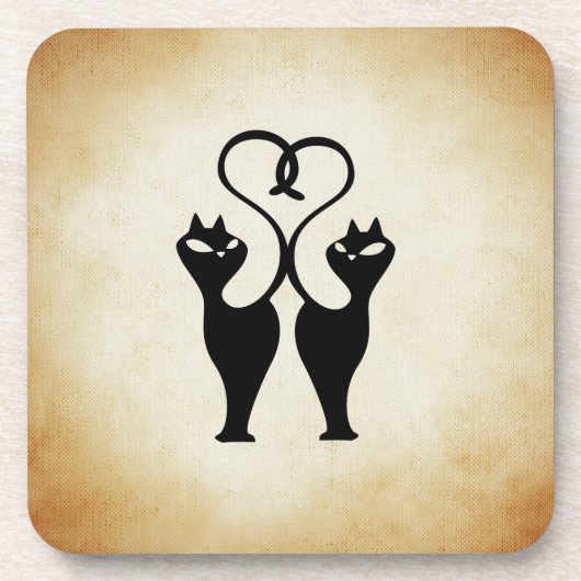 Dessous-de-verre Silhouette à deux chats (Devant)