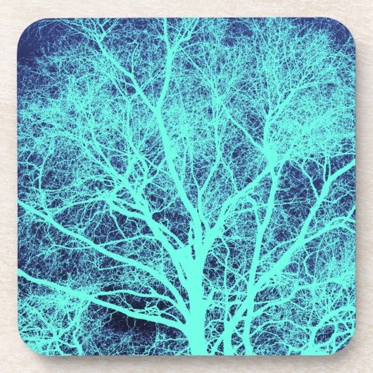 Dessous-de-verre Silhouette d'arbre vert (Devant)