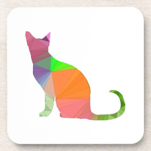 Dessous-de-verre Silhouette de chat à faible densité