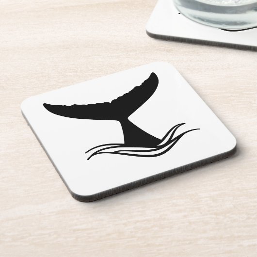 Dessous-de-verre Silhouette de la queue de baleine d'Ocean Wave (Côté gauche)