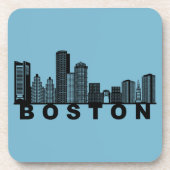 Dessous-de-verre Silhouette de l'horizon de Boston (Devant)