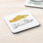 Dessous-de-verre Silhouette de main de canard jaune (Côté gauche)