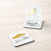 Dessous-de-verre Silhouette de main de canard jaune (Côté Droit)