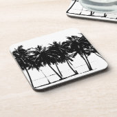 Dessous-de-verre Silhouette de palmiers blancs noirs (Côté gauche)
