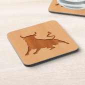 Dessous-de-verre Silhouette de Taureau gravée sur la conception en (Côté gauche)