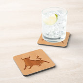 Dessous-de-verre Silhouette de Taureau gravée sur la conception en (Côté Droit)