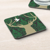 Dessous-de-verre Silhouette d'un cerf commun, d'une colombe et (Côté gauche)