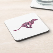 Dessous-de-verre Silhouette Léopard Rose et Noir (Côté gauche)