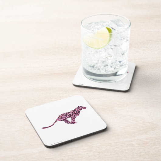 Dessous-de-verre Silhouette Léopard Rose et Noir (Côté Droit)