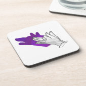 Dessous-de-verre Silhouette main Wolf pourpre (Côté gauche)