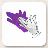 Dessous-de-verre Silhouette main Wolf pourpre (Devant)