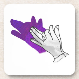 Dessous-de-verre Silhouette main Wolf pourpre