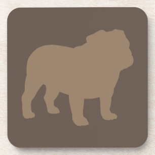Dessous-de-verre Silhouette Mocha de Bulldog en anglais Brown