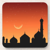Dessous-de-verre Silhouette Mosquée Ciel du soir (Devant)