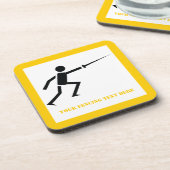 Dessous-de-verre Silhouette noire Fencer avec clôture d'épée person (Côté gauche)