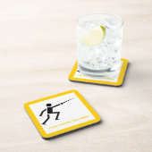 Dessous-de-verre Silhouette noire Fencer avec clôture d'épée person (Côté Droit)