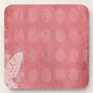 Dessous-de-verre Silhouette Papillon sur Grunge Rose