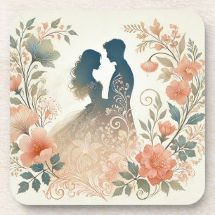 Dessous-de-verre Silhouette romantique d'un couple