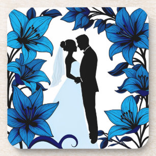 Dessous-de-verre Silhouette romantique d'un couple