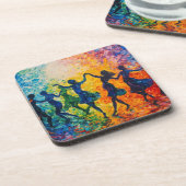 Dessous-de-verre Silhouettes colorées dansant (Côté gauche)