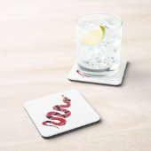 Dessous-de-verre Silhouettes noires et rouges du serpent (Côté Droit)