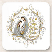 Dessous-de-verre Silver and gold nativity Christmas (Devant)
