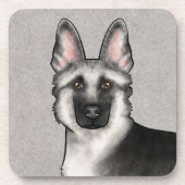 Dessous-de-verre Silver Sable Allemand Berger Chien Gros plan (Devant)