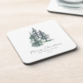Dessous-de-verre Simple arbre de Noël élégant | Pin (Côté gauche)