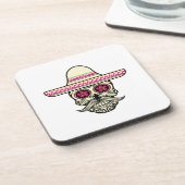 Dessous-de-verre Simple Dia de Muertos Crâne avec Casquette | Desso (Côté gauche)